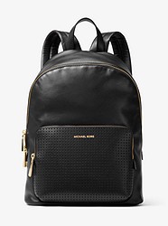 Wythe Large Perforated Leather Backpack - BLACK - 30H7GWGB7I