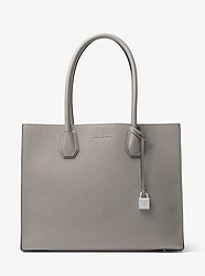 Mercer Extra-Large Leather Tote - PEARL GREY - 30H7SM9T4T
