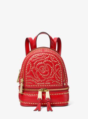 michael kors red studded backpack