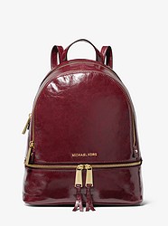 Rhea Medium Crinkled Calf Leather Backpack - OXBLOOD - 30H8GEZB3T
