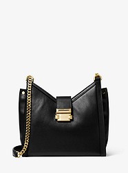 Whitney Small Leather Shoulder Bag - BLACK - 30H8GWHE0L