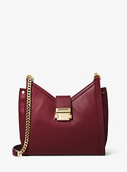 Whitney Small Leather Shoulder Bag - OXBLOOD - 30H8GWHE0L