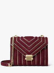 Whitney Large Quilted Suede Convertible Shoulder Bag - OXBLOOD - 30H8GWHL3S
