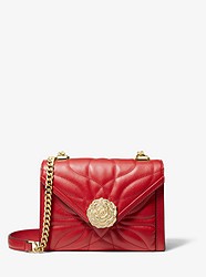 Whitney Small Petal Quilted Leather Convertible Shoulder Bag - BRIGHT RED - 30H8GWHL5Y