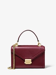 Whitney Small Leather Convertible Shoulder Bag - OXBLOOD - 30H8GWHM5L