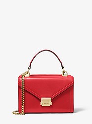 Whitney Small Leather Convertible Shoulder Bag - BRIGHT RED - 30H8GWHM5L