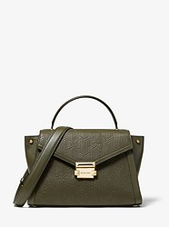 Whitney Medium Deco Quilted Leather Satchel - OLIVE - 30H8GWHS2T