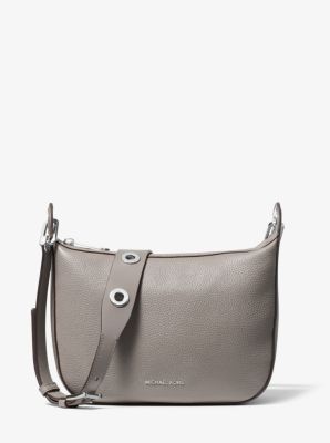 michael michael kors barlow medium pebbled leather messenger