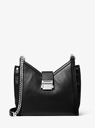 Whitney Small Leather Shoulder Bag - BLACK - 30H8SWHE0L