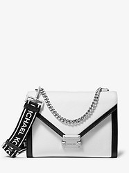 Whitney Large Pebbled Leather Convertible Shoulder Bag - OPTIC WHITE/BLK - 30H8SWHL3L