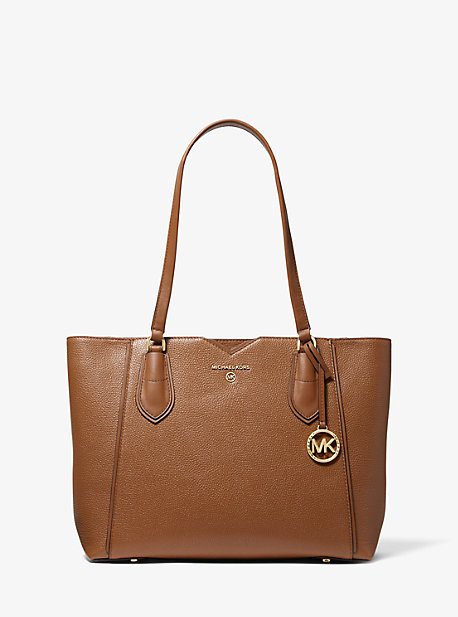 Cabas Mae de taille moyenne en cuir grainé - VALISE(MARRON) - Michael Kors