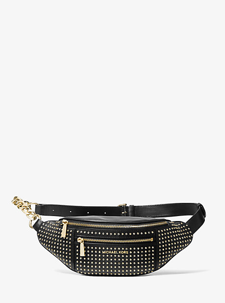 Sac ceinture en cuir clouté de taille moyenne - NOIR(NOIR) - Michael Kors