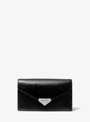 Pochette enveloppe Grace en cuir verni de taille moyenne - NOIR(NOIR) - Michael Kors