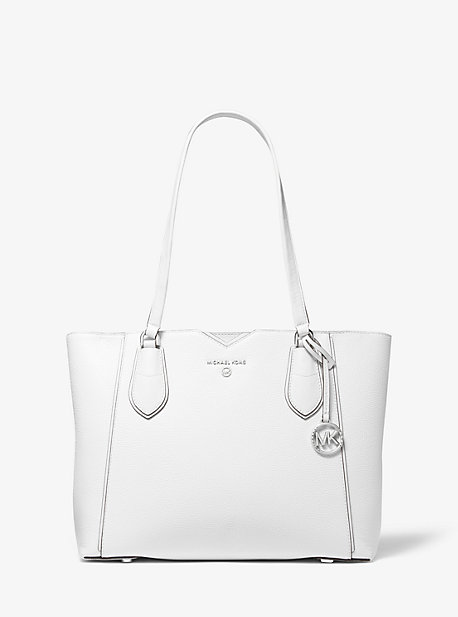 Cabas Mae de taille moyenne en cuir grainé - BLANC OPTIQUE(BLANC) - Michael Kors