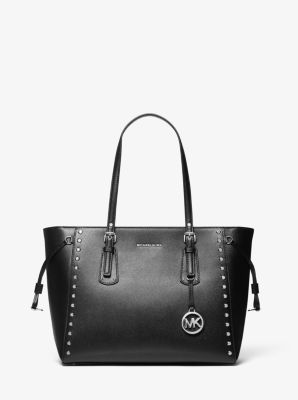 Sac à main Voyager de taille moyenne en cuir grainé - NOIR(NOIR) - Michael Kors