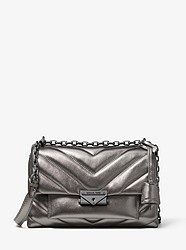 Cece Medium Quilted Metallic Leather Convertible Shoulder Bag - ANTHRACITE - 30H9U0EL6K