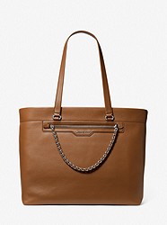 Slater Large Pebbled Leather Tote Bag - LUGGAGE - 30R3S04T3L
