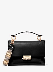 Cece Medium Leather Chain Shoulder Bag - BLACK - 30S0G0EL8U