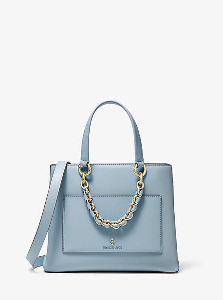 Michael Kors Cece Small Leather Chain Messenger Bag In Blue | ModeSens
