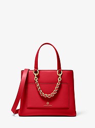 Cece Small Leather Chain Messenger Bag  - BRIGHT RED - 30S0G0EM0L