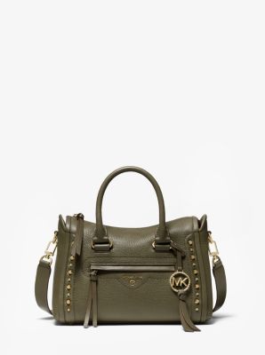 Petit sac porté main Carine en cuir grainé clouté - OLIVE(VERT) - Michael Kors