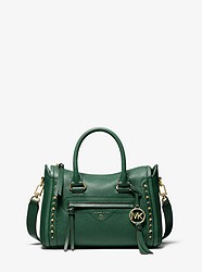 Carine Small Studded Pebbled Leather Satchel - MOSS - 30S0GCCS1T