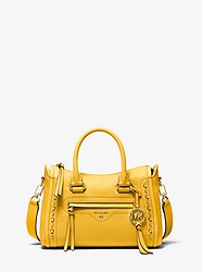 Carine Small Studded Pebbled Leather Satchel - SUNFLOWER - 30S0GCCS1T