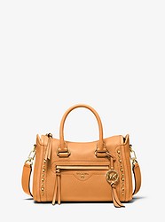 Carine Small Studded Pebbled Leather Satchel - CIDER - 30S0GCCS1T