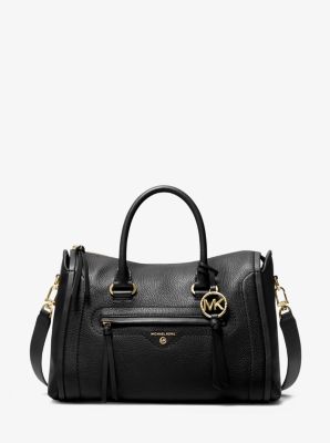 Sac porté main Carine de taille moyenne en cuir grainé - NOIR(NOIR) - Michael Kors