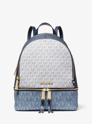 Sac à dos Rhea de taille moyenne à couleurs contrastées avec logo - BLEU MARINE MULTI(BLEU) - Michae
