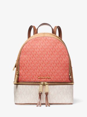 Sac à dos Rhea de taille moyenne à couleurs contrastées avec logo - PNKGRPFT MLT - Michael Kors