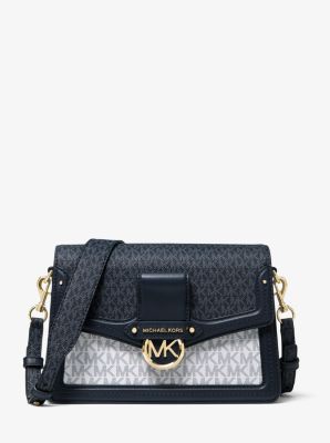 Sac porté épaule Jessie bicolore de taille moyenne avec logo - BLEU MARINE MULTI(BLEU) - Michael Kor