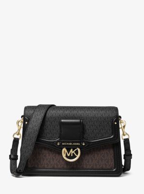 Sac porté épaule Jessie bicolore de taille moyenne avec logo - BROWN MULTI - Michael Kors