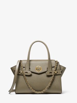 Image of Carmen Small Saffiano Leather Belted Satchel