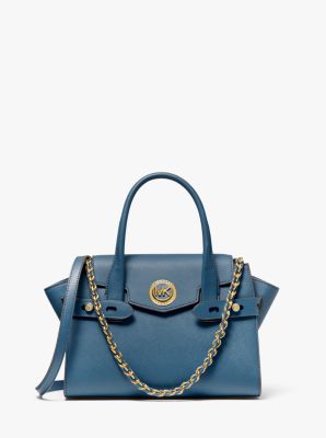 Petit sac porté main Carmen en cuir saffiano à ceinture - CHAMBRAY FONCÉ - Michael Kors