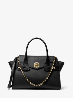 Image of Carmen Large Saffiano Leather Belted Satchel