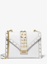 Whitney Large Studded Leather Convertible Shoulder Bag - OPTIC WHITE - 30S0GWHL7L