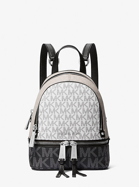MK Rhea Mini Color-Block Logo Backpack - Pgry/opt/blk - Michael Kors product