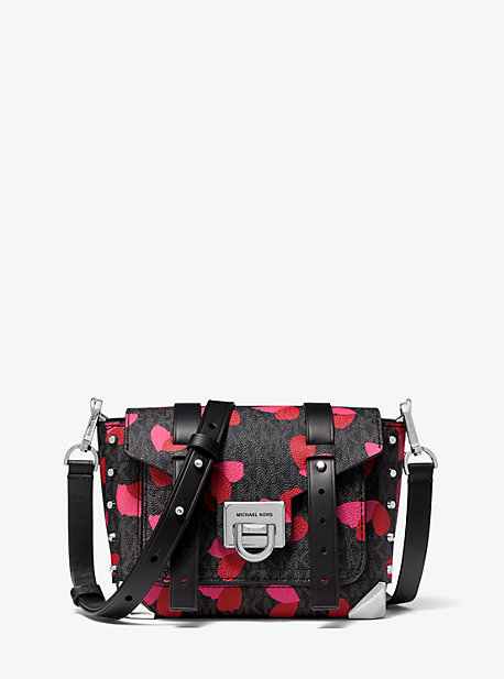 Petit sac à bandoulière Manhattan à pétales et logo - NOIR COMBO(NOIR) - Michael Kors