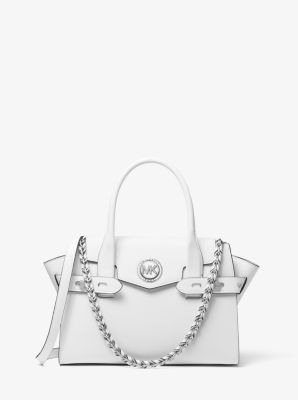 Petit sac porté main Carmen en cuir saffiano à ceinture - BLANC OPTIQUE(BLANC) - Michael Kors