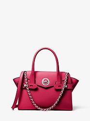 Carmen Small Saffiano Leather Belted Satchel  - DK RASPBERRY - 30S0SNMS0L