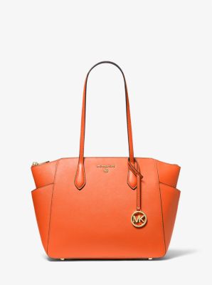 Michael Kors Marilyn Medium Saffiano Leather Tote Bag In Orange