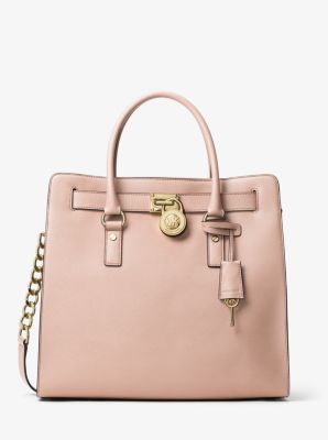 MICHAEL Michael Kors Pink Saffiano Leather Medium Hamilton Tote MICHAEL  Michael Kors