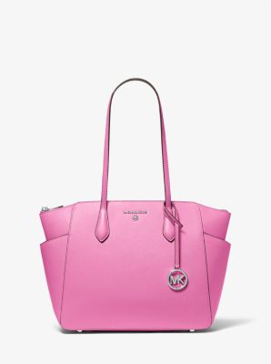 Michael Kors Marilyn Medium Saffiano Leather Tote Bag In Pink