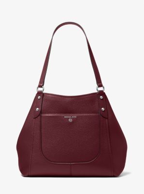 Michael Kors Molly Large Pebbled Leather Tote Bag In Purple
