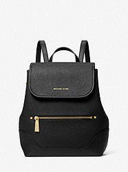Harrison Medium Saffiano Leather Backpack - BLACK - 30S3G8HB2L