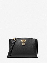 Ruby Medium Saffiano Leather Messenger Bag - BLACK - 30S3GR0M2L