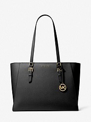 Sally Large 2-In-1 Saffiano Leather and Logo Tote Bag - BLACK - 30S3GYDT7L