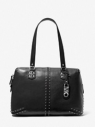 Astor Large Studded Leather Tote Bag - BLACK - 30S3SATE3L