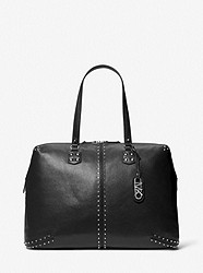 Astor Extra-Large Studded Leather Weekender Bag - BLACK - 30S3SATU4L